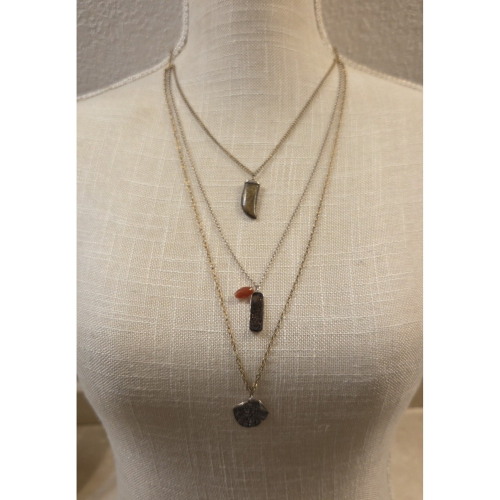 Retired Silpada Mix Master Necklace N3102 18-20" Sterling Silver, Agate, Brass - Picture 4 of 10